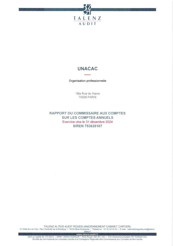 Unacac-Publication des comptes